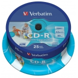 Оптический диск Verbatim Printable, Cake Box (25 шт)
