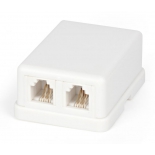 розетка сетевая Hyperline 2xRJ-12 6P4C (TC-SB-2-6P4C-C2-WH)