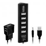 USB-концентратор Ginzzu GR-315UAB, черный
