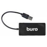USB-концентратор Buro BU-HUB4-U2.0-Slim, черный