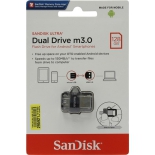 usb-флешка SanDisk Ultra Dual USB Drive m3.0/USB 3.0 128Gb, черная
