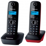 радиотелефон Panasonic KX-TG1612RU3 темно-серый с красным