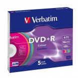 Оптический диск Verbatim DVD-R Slim цветные 43556 (5 шт)
