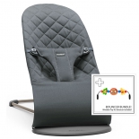 шезлонг детский BabyBjorn Balance Bliss 21, антрацитовый (с игрушкой)