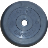 диск для штанги MB Barbell Atlet (31 мм, 5 кг), черный