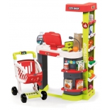 набор игровой для игры на улице Магазин Smoby City Shop 350211 (с весами, тележкой и сканером), красный