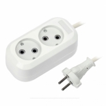удлинитель провода электропитания Smartbuy SBE-10-2-02-N 2м, (2 розетки), белый