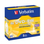 Оптический диск DVD+RW Verbatim 4.7Gb, 43229, (5 шт)