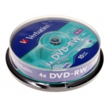 Оптический диск Verbatim DVD-RW 4.7 Gb, 4x, Cake Box (10шт)