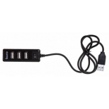 USB-концентратор Buro BU-HUB4-0.5L-U2.0, черный