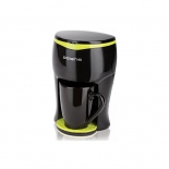 кофеварка Polaris PCM0109 350Вт, черный/салатовый