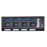 USB-концентратор Buro BU-HUB4-U3.0-L черный