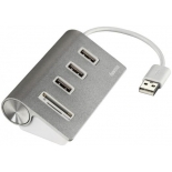 USB-концентратор Hama Kombi 54142, серебристый