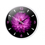 часы интерьерные Centek СТ-7104 Flower, черно- фиолетовые