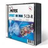Оптический диск Mirex CD-R 700 Mb, Sport, Slim Case (5 шт)