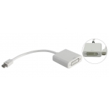 кабель (шнур) VCOM VHD6050 (miniDP - DVI-I DL, M/F, 20 см), белый