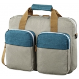сумка для ноутбука Hama Florence II Notebook Bag 15.6, серая с зеленым