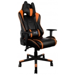 игровое компьютерное кресло Aerocool AC220 AIR-BO с перфорацией, черно-оранжевое