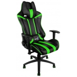 игровое компьютерное кресло Aerocool AC120 AIR-BG, черно-зеленое