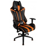 игровое компьютерное кресло Aerocool AC120 AIR-BO, черно-оранжевое