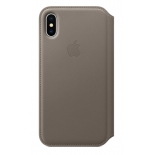 чехол для смартфона Apple iPhone X Leather Folio (MQRY2ZM/A), платиново-серый