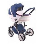 коляска Lonex Comfort Gallaxy COM-G-13 белый/синий/красный кант