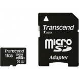 карта памяти Transcend MicroSDHC 16Gb class10 + SD адаптер