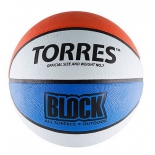 мяч баскетбольный TORRES Block р.7 бело-сине-красный