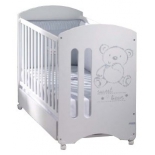 детская кроватка Micuna Sweet Bear с матрацем, белая