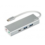 USB-концентратор HAMA USB 3.1 Aluminium (00135758) серебристый