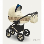 коляска Camarelo Carera (2 в 1) CA-28, бежевая с синим