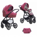 коляска Noordi 2 в 1 Fjordi Sport Melange Leather Garnet 843 с багажной сумкой