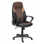 игровое компьютерное кресло TetChair INTER кож/зам/ткань, 36-6/ЗМ7-147/21, черный/коричневый/бронзовый
