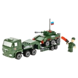 конструктор Город мастеров Камаз Перевозчик (KK-7042-R) с танком и фигуркой