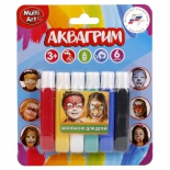 детская косметика грим MultiArt Аквагрим (для лица, 6 цветов), 12019-R