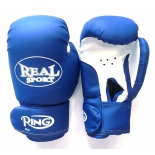 перчатки боксерские Realsport (8 унций) синий