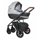 коляска Coletto Verona Eco V-16 (3 в 1), серая/черная кожа