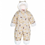 детская одежда Kisu W18-00601 (р74) Комбинезон бежевый с рисунком