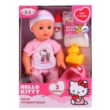 кукла Карапуз, Пупс пьет и писает (3 функции) 14106A- Hello Kitty, с аксессуарами