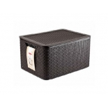 контейнер для хранения Curver 03619-210 Rattan Style Box M, тёмно-коричневый