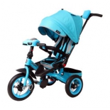 Трехколесный велосипед Moby Kids Leader 360° 12x10 AIR Car, бирюзовый