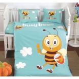 детское постельное белье DO&CO, сатин, пр.100х150 см, нав. 35х45*2, BUSY BEE