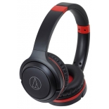 наушники Audio-Technica ATH-S200BTBRD, черные с красным