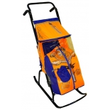 санки-коляска R-Toys Снегурочка 2-Р Медвежонок blue-orange