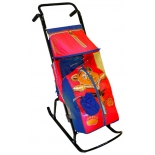санки-коляска R-Toys Снегурочка 2-Р Медвежонок blue-red