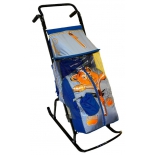 санки-коляска R-Toys Снегурочка 2-Р Медвежонок blue-gray