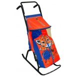 санки-коляска R-Toys Снегурочка 2-Р Тигрёнок blue-red
