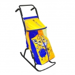 санки-коляска R-Toys Снегурочка 2-Р Тигрёнок yellow-blue