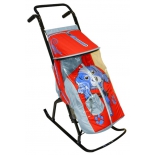 санки-коляска R-Toys Снегурочка 2-Р Собачка gray-red