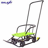 санки-коляска Snow Galaxy Black Auto, лимонные